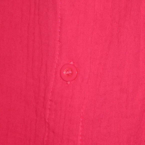 Crinkled Fabric Long Sleeve Shirt with Adjustable Shorts-2 Piece Set  Fuchsia - Picture 6 of 8